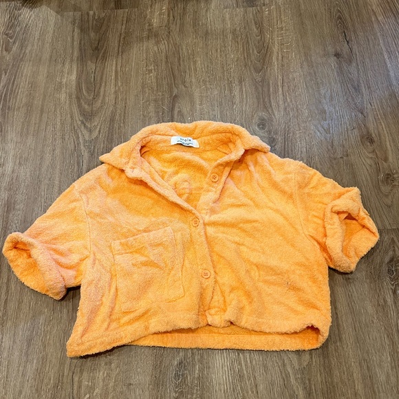 Atoir Santorini Orange Cropped Short Sleeve Shirt - Picture 2 of 9